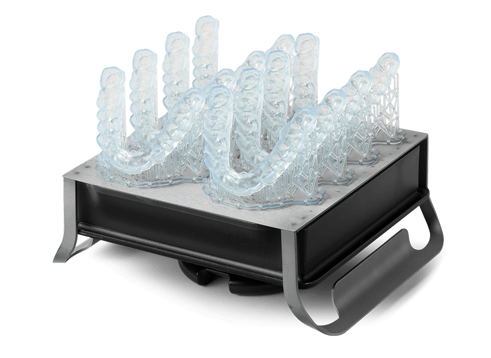 Okklusionsschienen, die aus transparentem Dental LT Comfort Resin gedruckt wurden