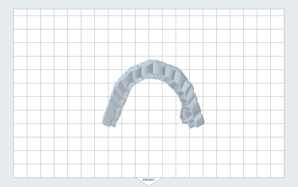 Overhead view of an index in PreForm