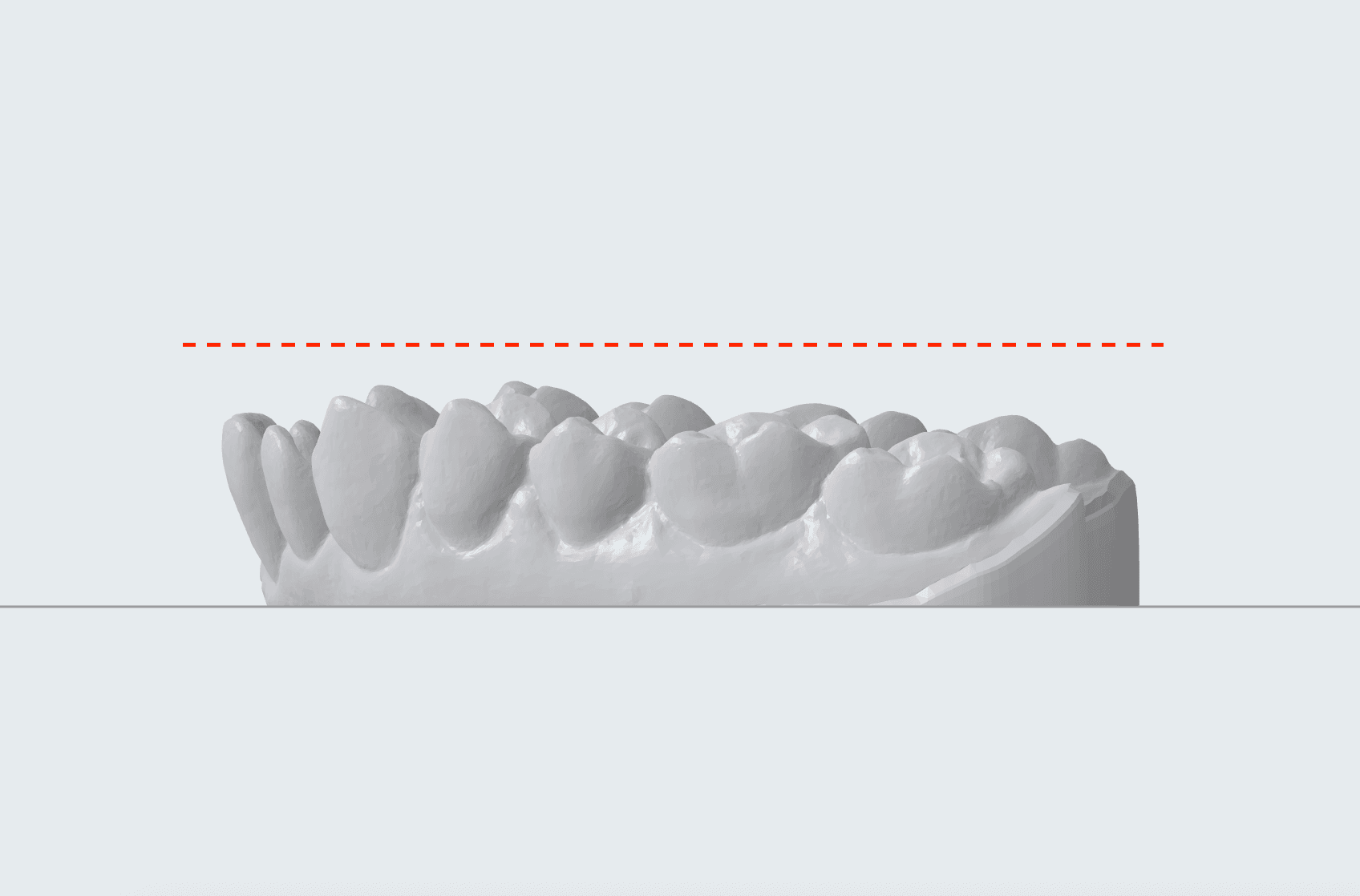 Model oriented flat to the build plate