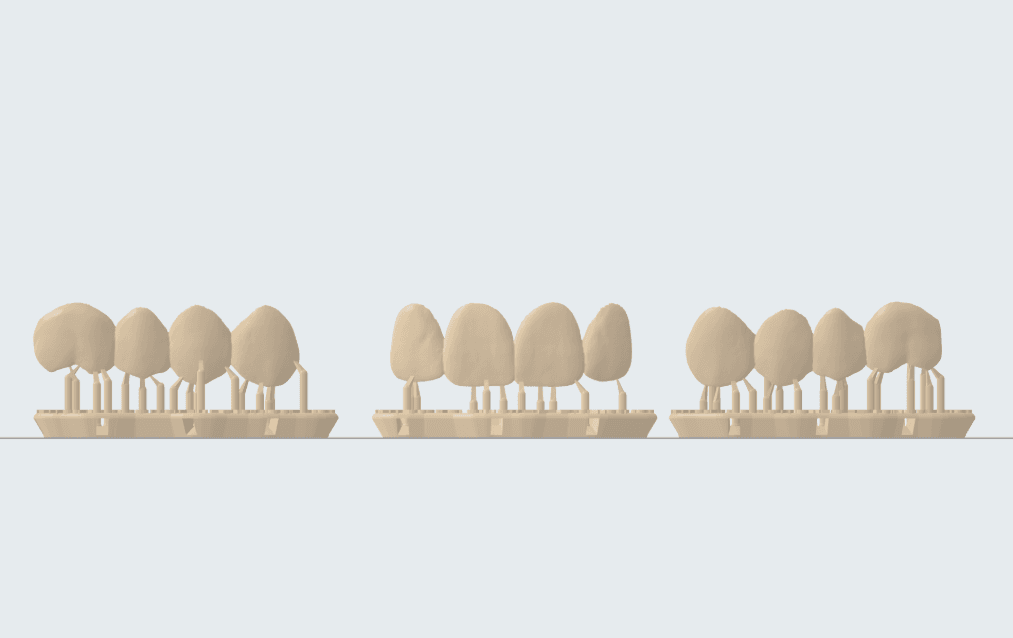 The mock-ups on supports in PreForm