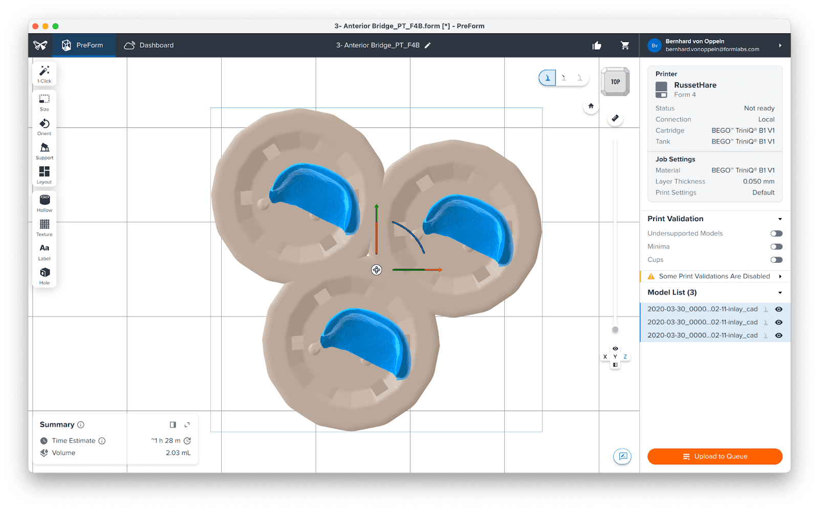preform print layout