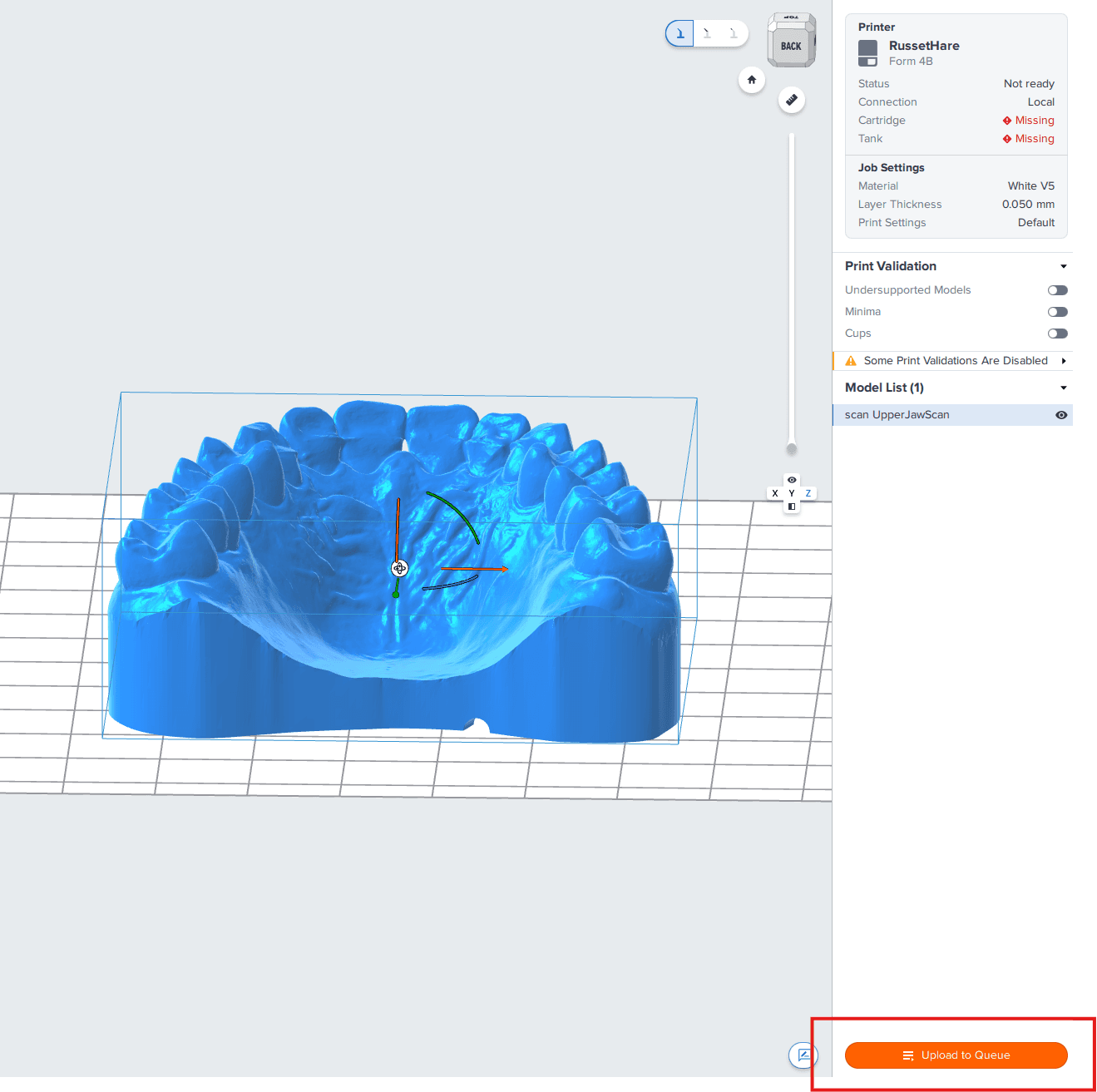 preform upload to queue