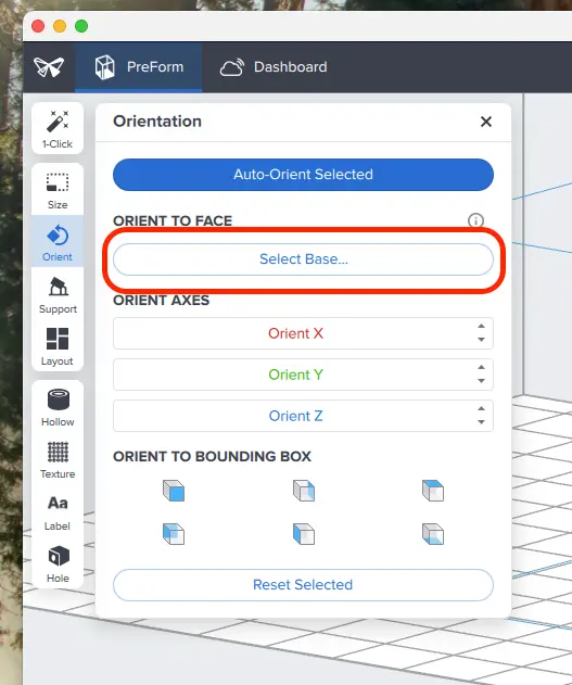 dental preform select base