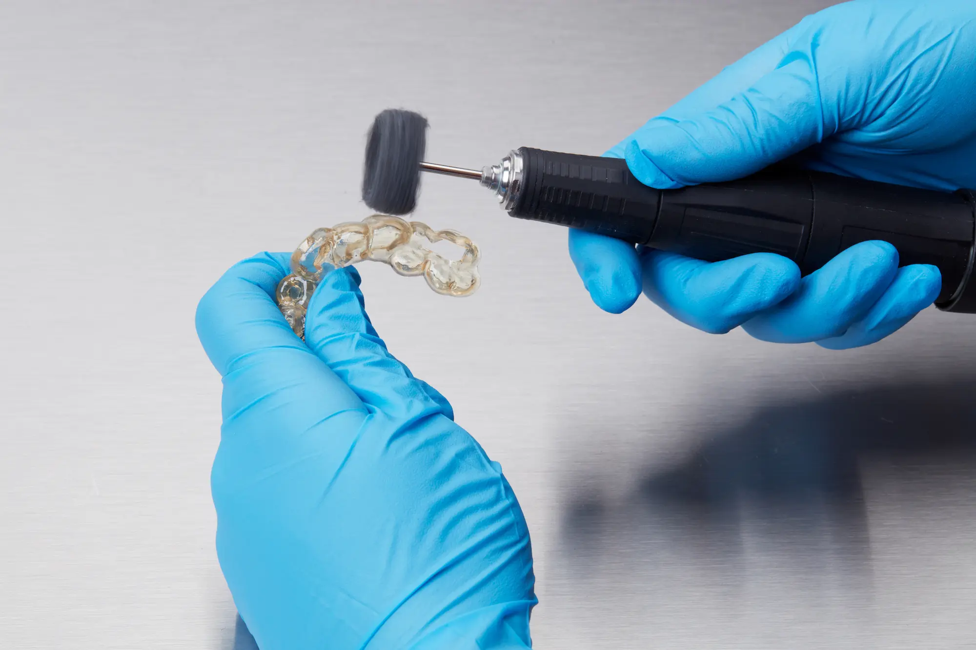 polishing 3d printed dental parts