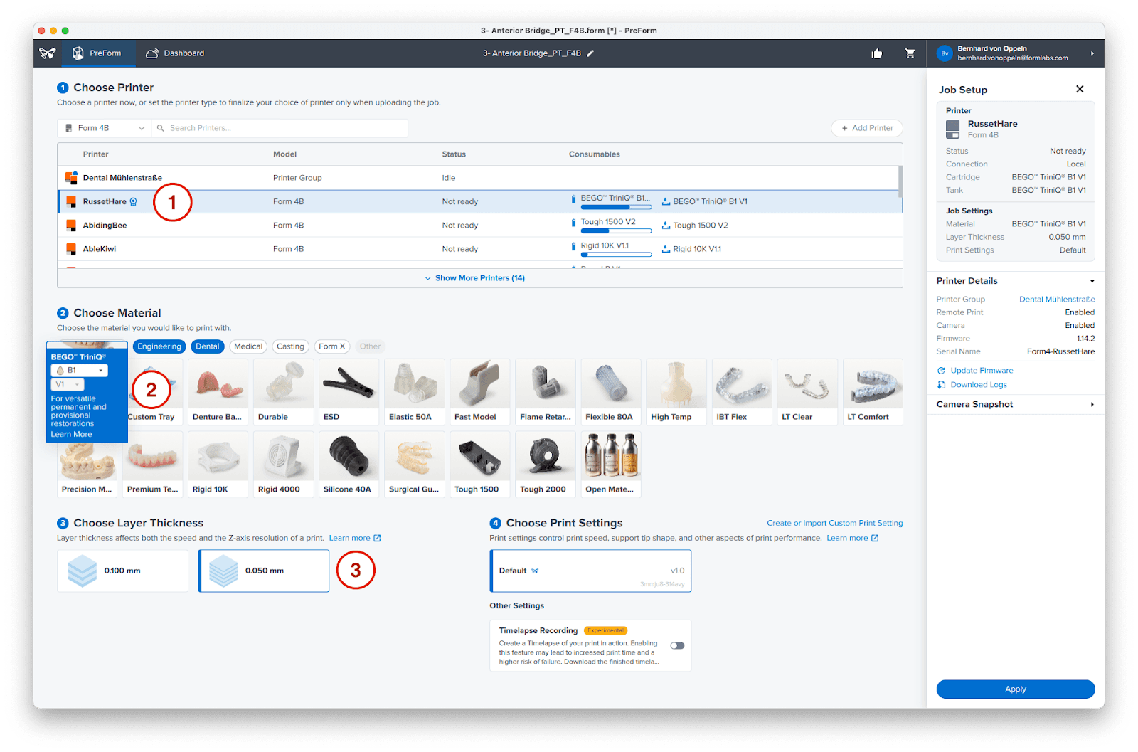 dashboard material selection