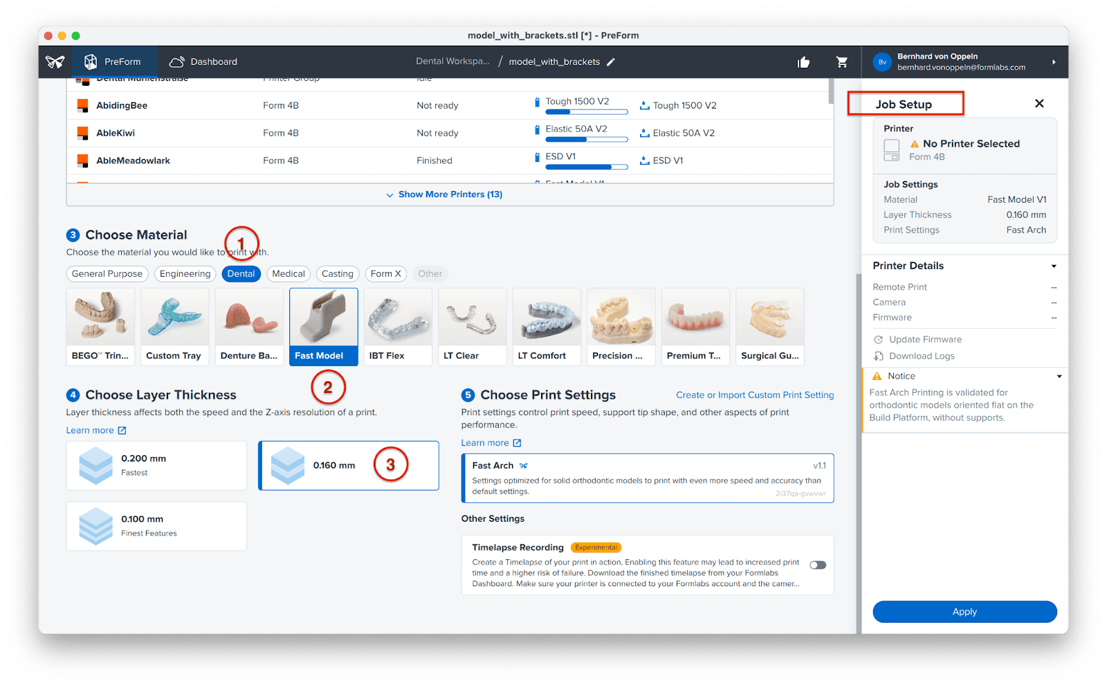 preform material selection