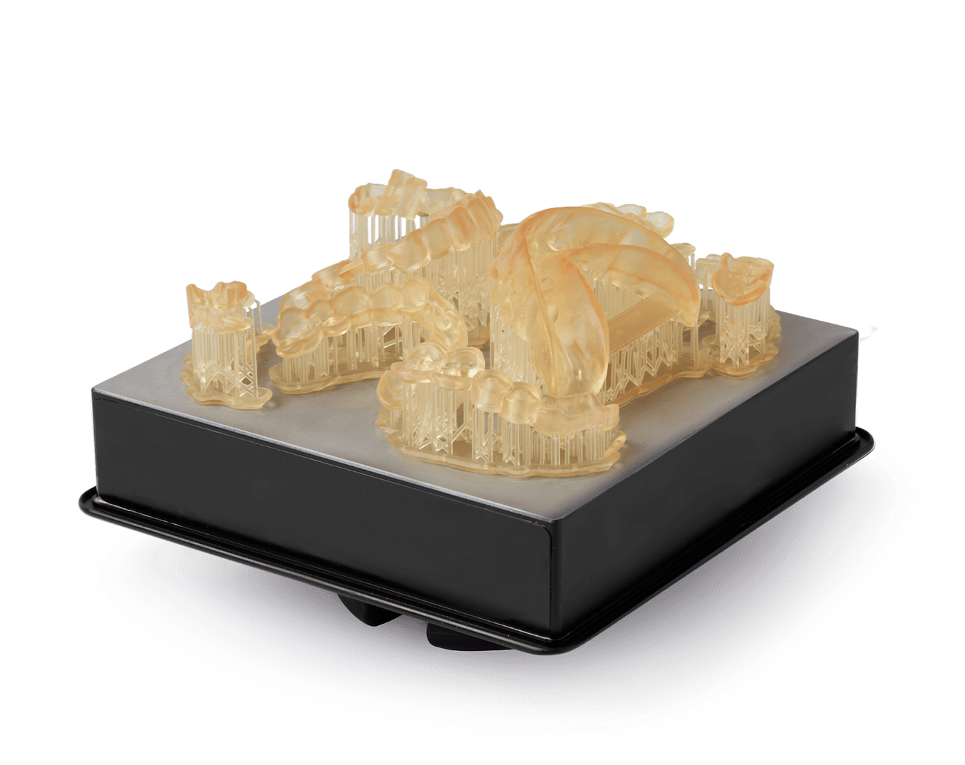 Surgical Guide Resin splints on a build platform