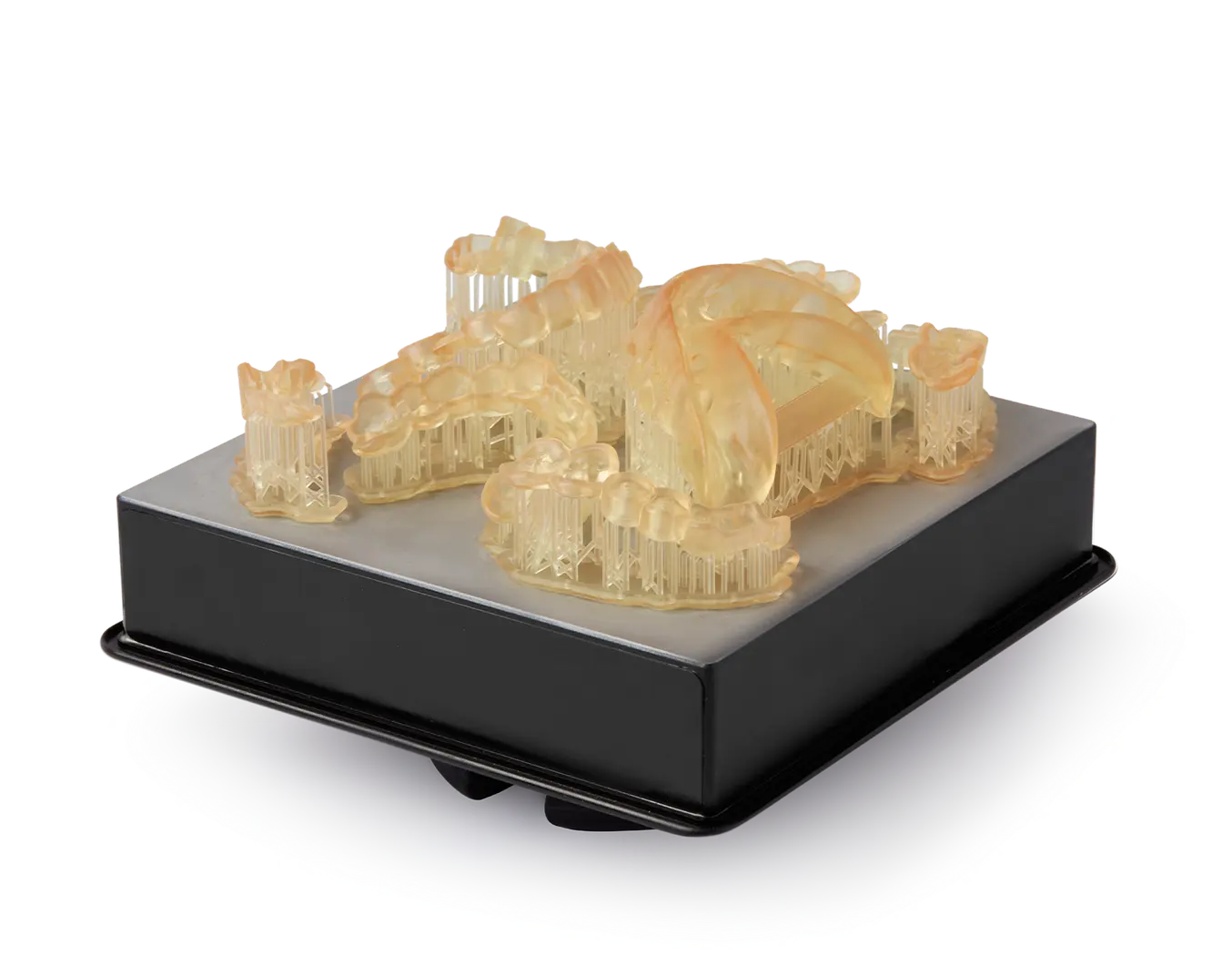 Surgical Guide Resin splints on a build platform