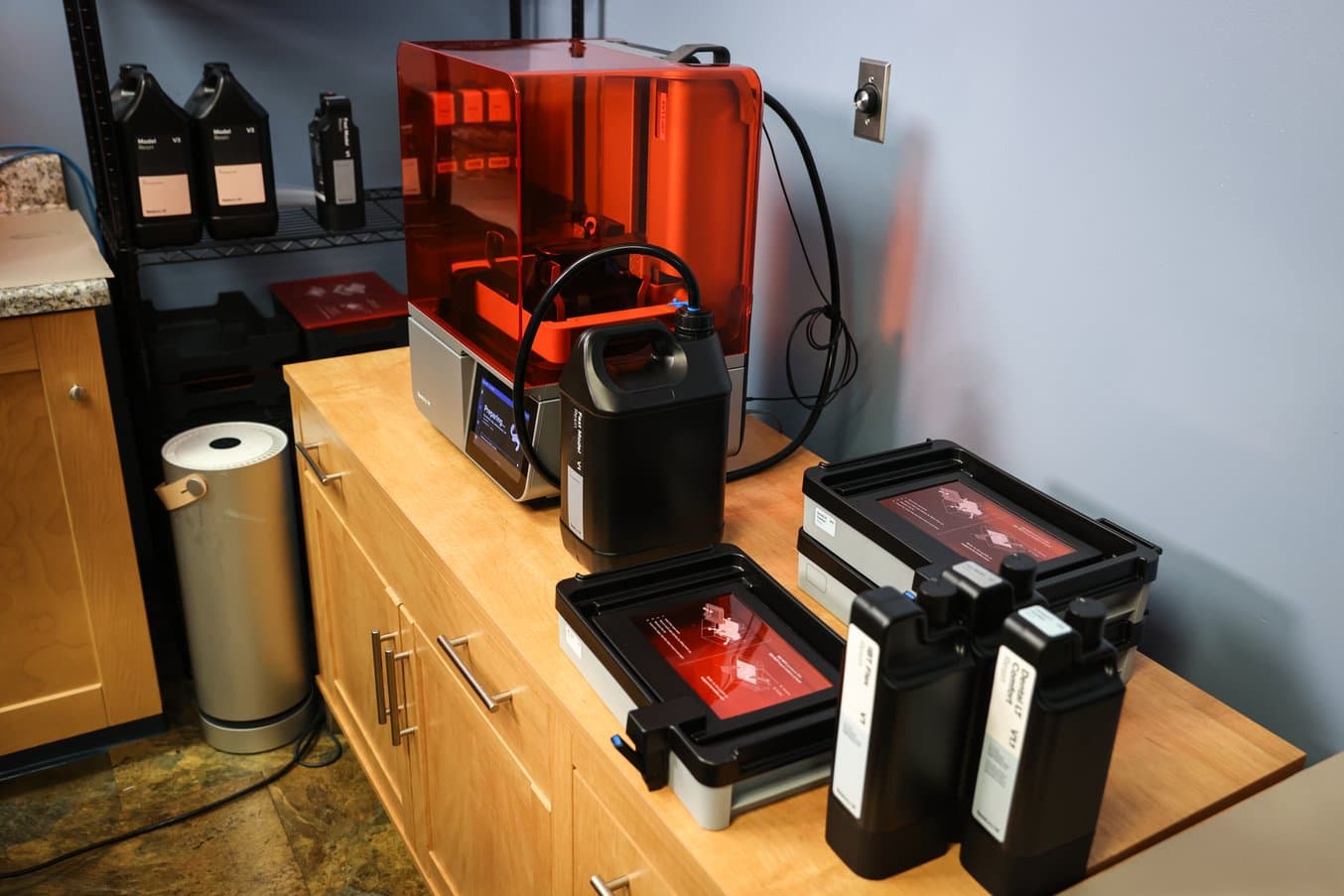 Form 4B, resin cartridges, resin tanks, and resin pumping system