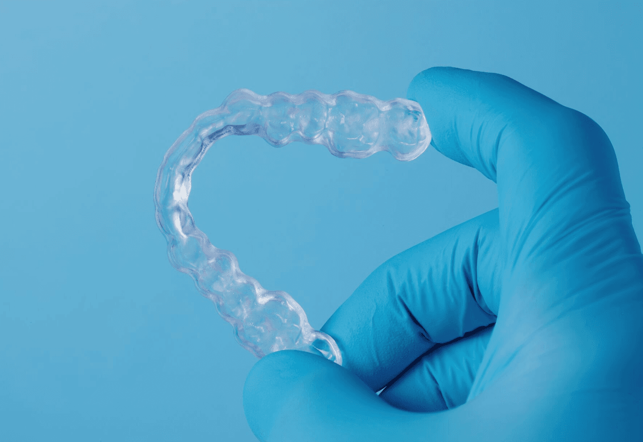 Eine 3D-gedruckte transparente Okklusionsschiene