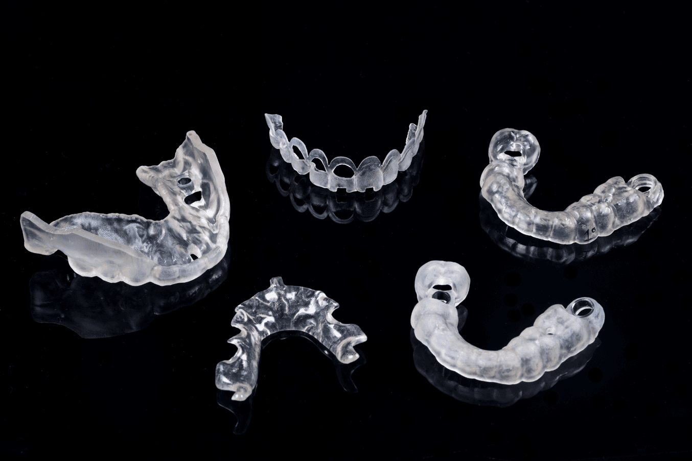 A variety of 3D printed dental appliances