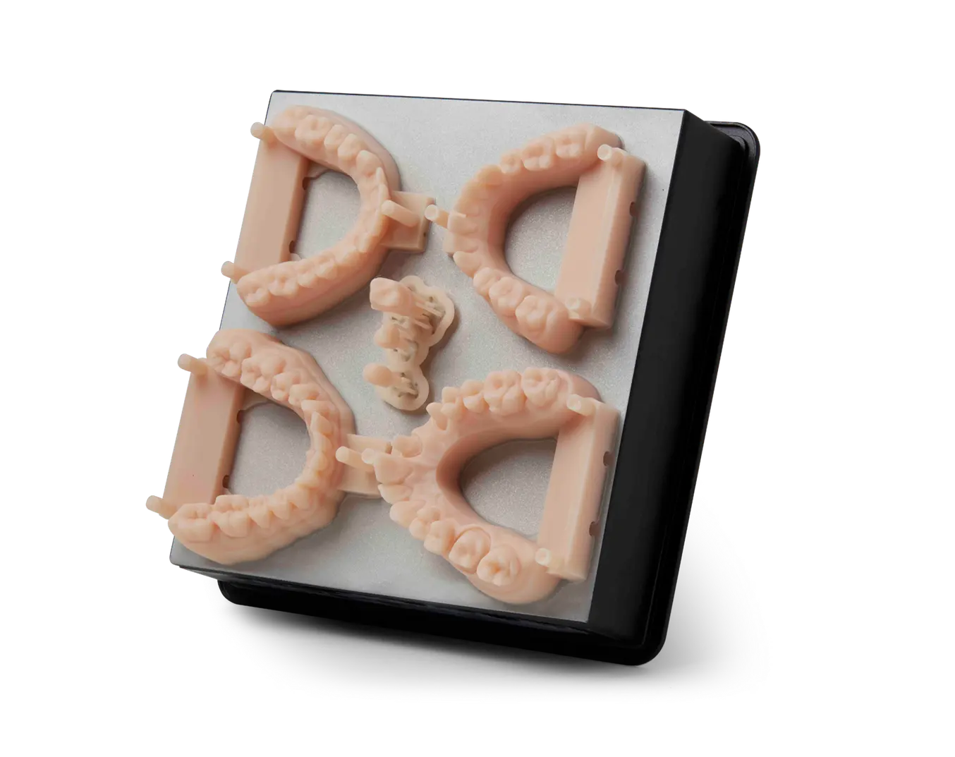 Model Resin dental models on build platform