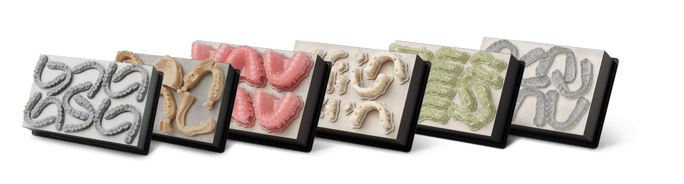 Zahnmedizinische 3D-Druckmodelle aus unterschiedlichen Kunstharzen